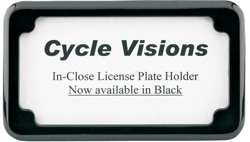 Cycle Visions Vehicle License Plate Frames Cycle Visions Black Powder Coated Beveled Motorcycle License Plate Frame Harley