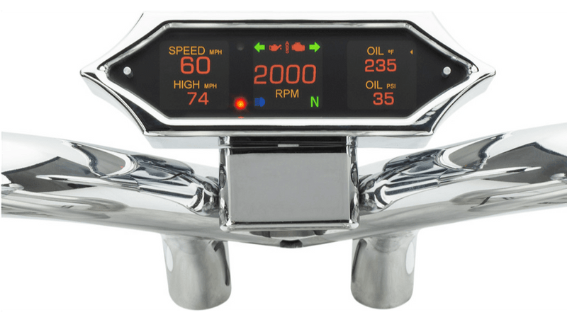 Dakota Digital Dakota Digital MLX-9000 Gauge Spiked Speedometer Chrome Auto Harley Big Twin 14+