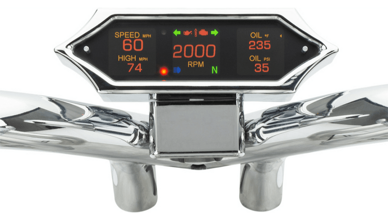Dakota Digital Dakota Digital MLX-9000 Gauge Spiked Speedometer Chrome Harley Big Twin 04-13