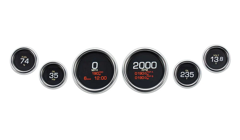 Dakota Digital Instrument Clusters Dakota Digital Chrome Dresser MLX 6 Gauge Kit Set Upgrade 04-13 Harley Touring