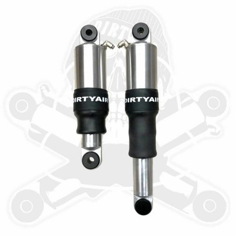 Dirty Air Dirty Air 4" Aluminum Shocks Pair Rear Set Chrome Adjustable Harley Touring OE