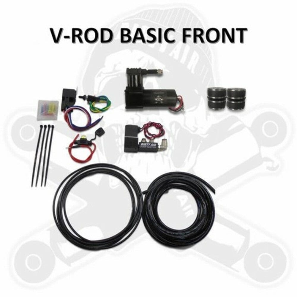 Dirty Air Dirty Air Basic Front and Rear Air Ride Suspension Shock System Harley Dyna