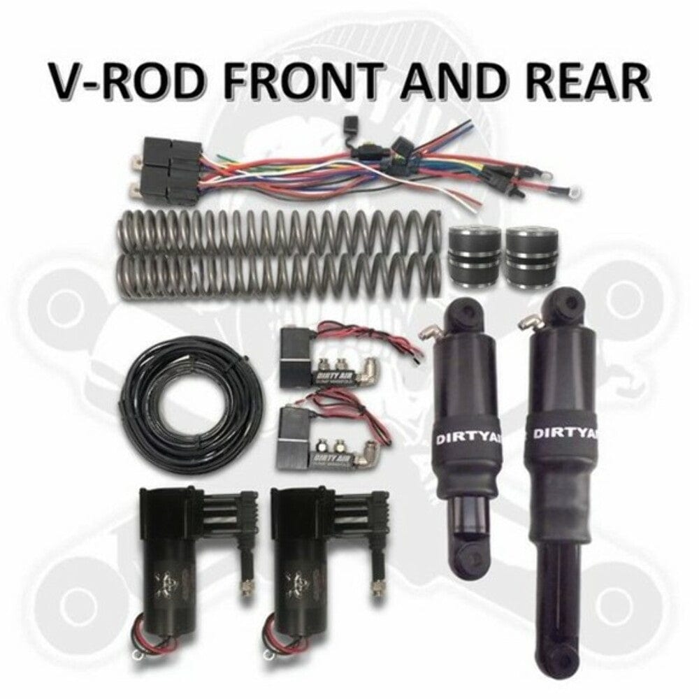 Dirty Air Dirty Air Basic Front and Rear Air Ride Suspension Shock System Harley V-Rod