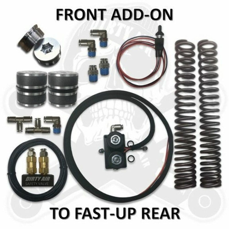 Dirty Air Dirty Air Front Add-On Fast-Up Rear Air Ride Shock Suspension Kit Harley Touring