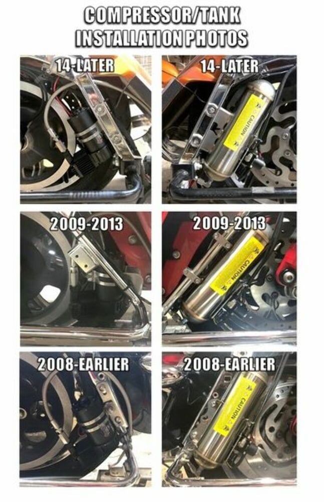 Dirty Air Harley Touring Bagger Rear Fast Up Air Ride Shocks Suspensio ...