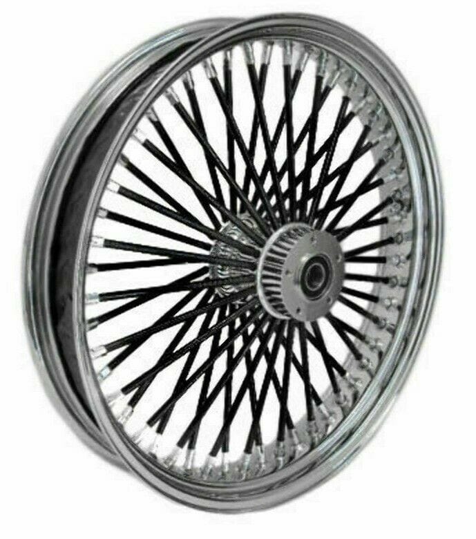 DNA Other Tire & Wheel Parts 21 3.5 Chrome 52 Fat Black Spoke Mammoth Front Wheel Rim Harley Softail FXST 07+