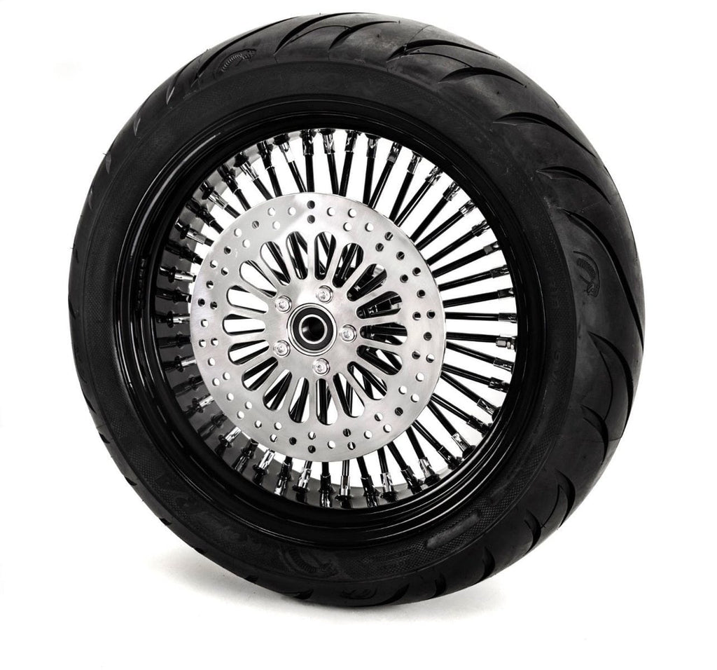 DNA Specialty 18 5.5 Black Out Rim 52 Fat Mammoth Spoke Rear Wheel BW Tire Harley Touring 09+