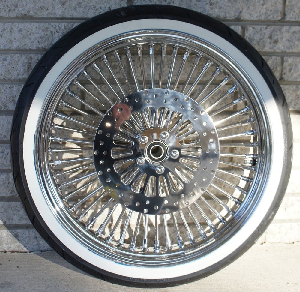 DNA Specialty 21 2.15 Chrome Front Fat Mammoth 52 Spoke Tire Wheel Rim Package Harley XL Dyna