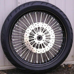 DNA Specialty 21 3.5 52 Mammoth Fat Spoke Front Wheel Black Rim 120/70-21 Tire Package Touring