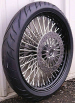 DNA Specialty 21 3.5 52 Mammoth Fat Spoke Front Wheel Black Rim 120/70-21 Tire Package Touring