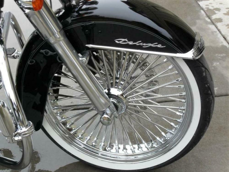 DNA Specialty 21 x 3.5 Chrome 52 Mammoth Fat Spoke Front Wheel WWW Tire 07+ Harley Softail ABS