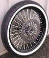 DNA Specialty Black 21 3.5 52 Mammoth Fat Spoke Front Wheel Whitewall 120 Tire Package Touring