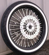 DNA Specialty Black 21 3.5 52 Mammoth Fat Spoke Front Wheel Whitewall 120 Tire Package Touring