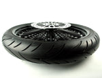 DNA Specialty Black 21 X 3.5 52 Fat Spoke Mammoth Front Wheel 120 Tire Package Harley Touring