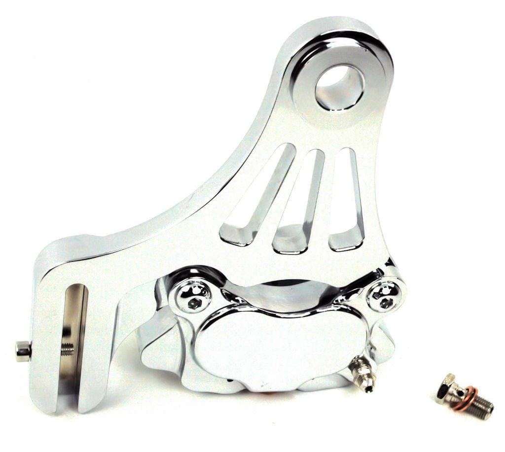 DNA 4 Four Piston Chrome Rear Brake Caliper Bracket Mount Kit Evo Harl ...