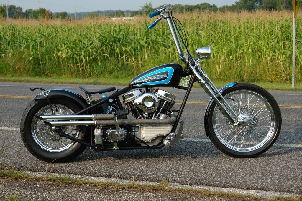 Check out this rad Shovelhead with custom Springer by