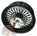 DNA Specialty Wheels & Rims 16 X 5.5 Black Out Rim 52 Fat Mammoth Spoke Rear Wheel Harley Touring Cush 09+