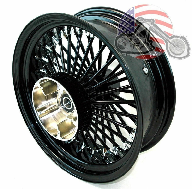 DNA Specialty Wheels & Rims 18 X 5.5 Black Rim 52 Fat Mammoth Spoke Rear Wheel ABS Harley Touring Cush 09+