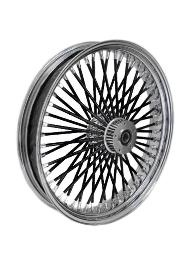 DNA Specialty Wheels & Rims Chrome 21" x 3.5" 52 Fat Black Spoke Mammoth Front Wheel Harley Touring 08-2020