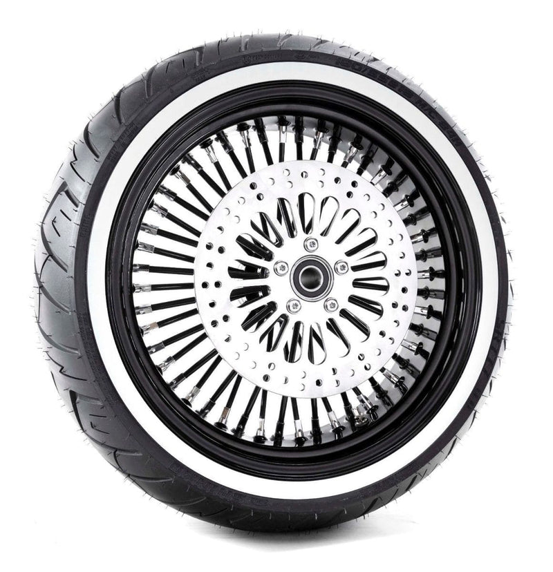 DNA Specialty Wheels & Tire Package 16 5.5 Black Rim 52 Fat Mammoth Spoke Rear Wheel WW Tire Harley Touring ABS 09+