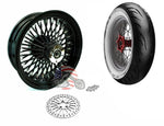 DNA Specialty Wheels & Tire Package 16 5.5 Black Rim 52 Fat Mammoth Spoke Rear Wheel WW Tire Harley Touring ABS 09+