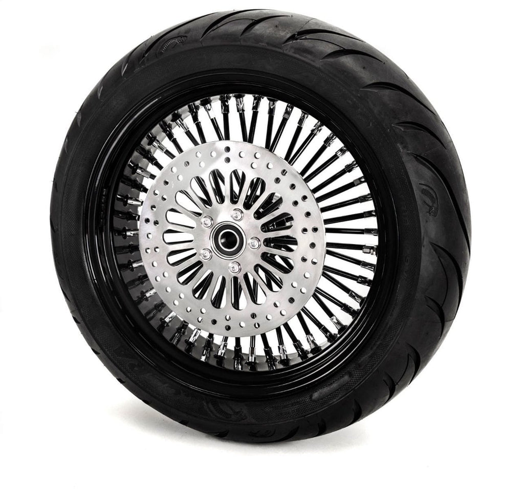 DNA Specialty Wheels & Tire Packages 16 x 5.5 Black Rim 52 Fat Mammoth Spoke Rear Wheel BW Tire Harley Touring 09+