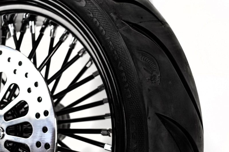 DNA Specialty Wheels & Tire Packages 16 x 5.5 Black Rim 52 Fat Mammoth Spoke Rear Wheel BW Tire Harley Touring 09+