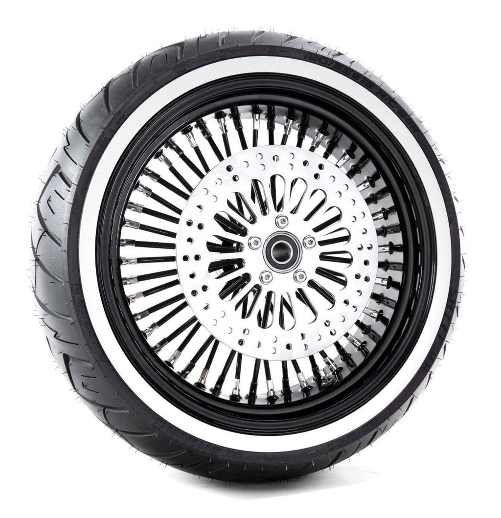 DNA Specialty Wheels & Tire Packages 16 x 5.5 Black Rim 52 Fat Mammoth Spoke Rear Wheel WW Tire Harley Touring 09+
