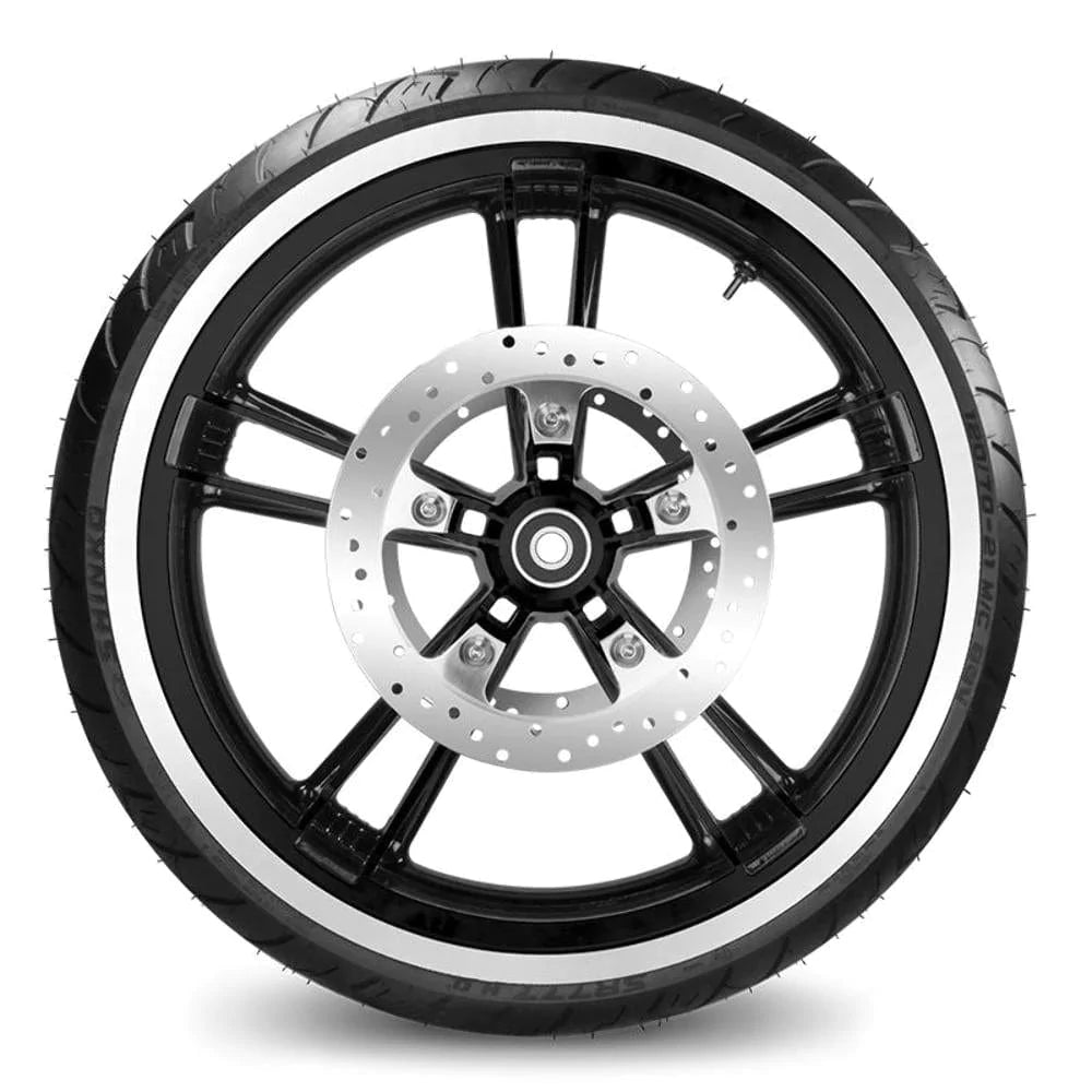 DNA Specialty Wheels & Tire Packages 21 3.5 Black Enforcer Billet Front Wheel Rim WW Tire Package Harley Touring ABS