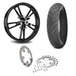 DNA Specialty Wheels & Tire Packages 21 3.5 Gloss Black Enforcer Alloy Front Wheel Rim BW Tire Package Harley Touring