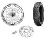 DNA Specialty Wheels & Tire Packages Chrome 52 Fat Spoke 18 x 5.5 Rear Wheel Tire Package BW Harley Touring ABS 2009+