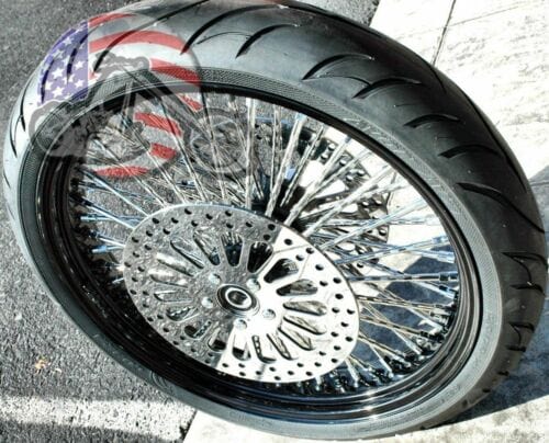 DNA Wheel Package Black 21" x 3.5 52 Mammoth Diamond Spoke Front Wheel BW Tire Harley Touring ABS