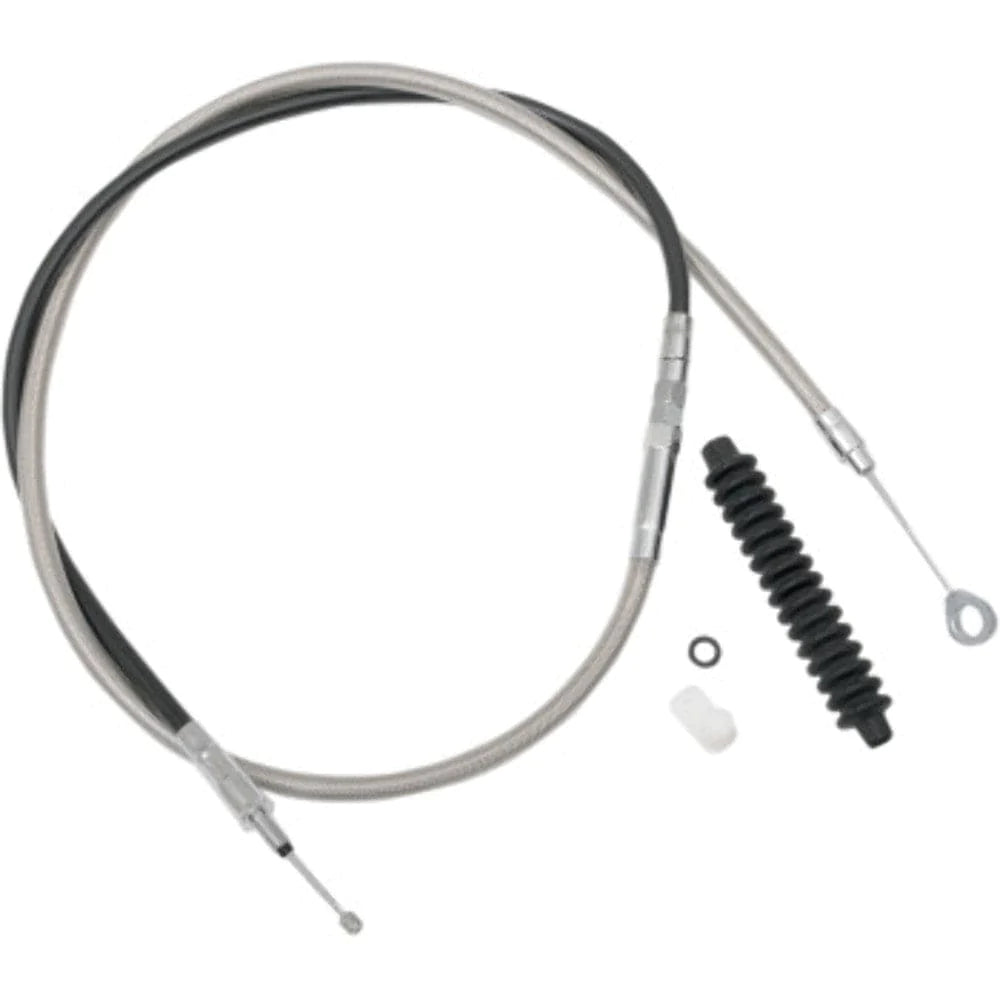 Drag Specialities 80" Braided Stainless Extended Clutch Cable Wire Harley Softail Dyna Touring XL