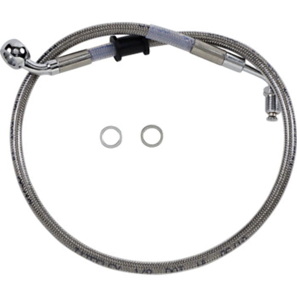 Drag Specialities Brake Lines & Hoses +2" 25 1/4" Extended Braided Stainless Upper Brake Line Harley Softail 18+ ABS