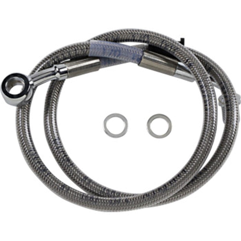 Drag Specialities Brake Lines & Hoses +2" 28 3/4" Extended Braided Stainless Upper Brake Line Harley Softail 18+  ABS