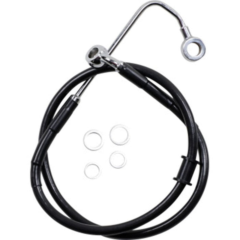 Drag Specialities Brake Lines & Hoses +2" 36" Extended Length Black Vinyl Upper Brake Line Harley Softail 15-17 ABS