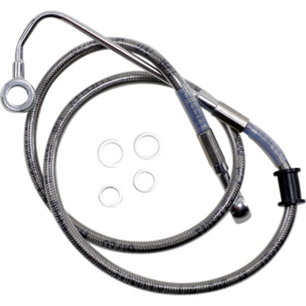 Drag Specialities Brake Lines & Hoses +2" 37 3/4" Extended Braided Stainless Upper Brake Line Harley Softail 15-17 ABS