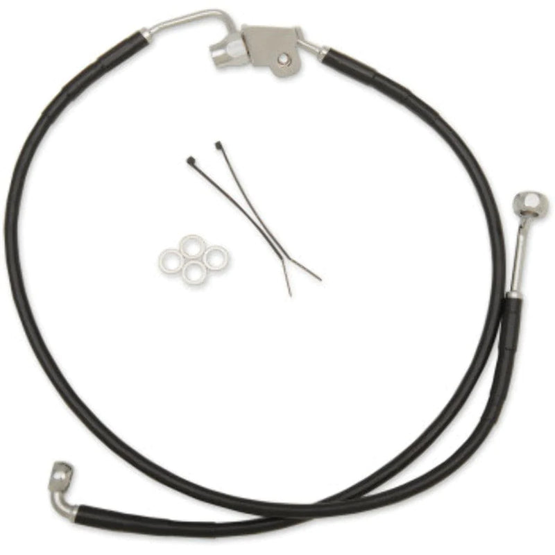 Drag Specialities Brake Lines & Hoses 25" 20" Standard Stock Length Black Vinyl Brake Rear Line Kit Harley Touring 08