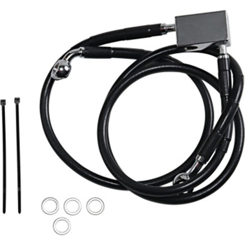 Drag Specialities Brake Lines & Hoses +3" 36 1/2" Extended Length Black Vinyl Rear Brake Line Kit Harley Softail 00-03