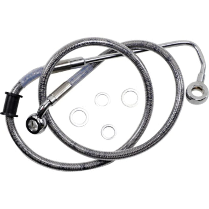 Drag Specialities Brake Lines & Hoses 34" Braided Stainless Steel Brake Line Kit Upper Harley Softail 15-17 FLSTN ABS