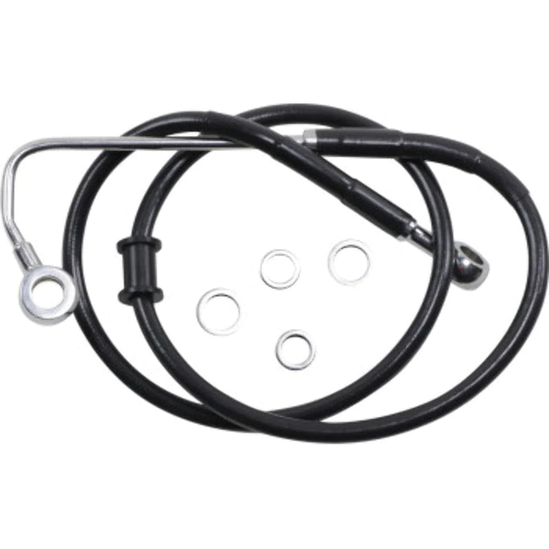 Drag Specialities Brake Lines & Hoses 35 3/4" Standard Black Vinyl Upper Brake Line Kit Harley Softail 15-17 FLSTC ABS