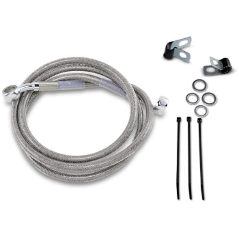 Drag Specialities Brake Lines & Hoses +4" 49 1/4" Extended Braided Stainless Upper Brake Line Kit Harley Softail 99-07