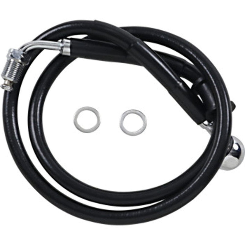 Drag Specialities Brake Lines & Hoses +6" 29 1/4" Extended Length Black Vinyl Upper Brake Line Harley Softail 18+ ABS