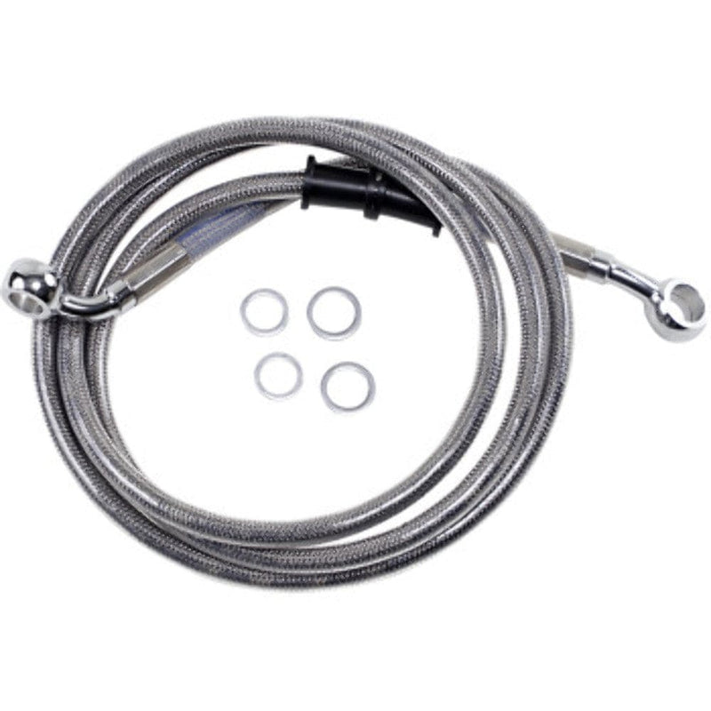 Drag Specialities Brake Lines & Hoses +6" 54 1/8" Extended Braided Stainless Upper Brake Line Kit Harley Dyna 08-17