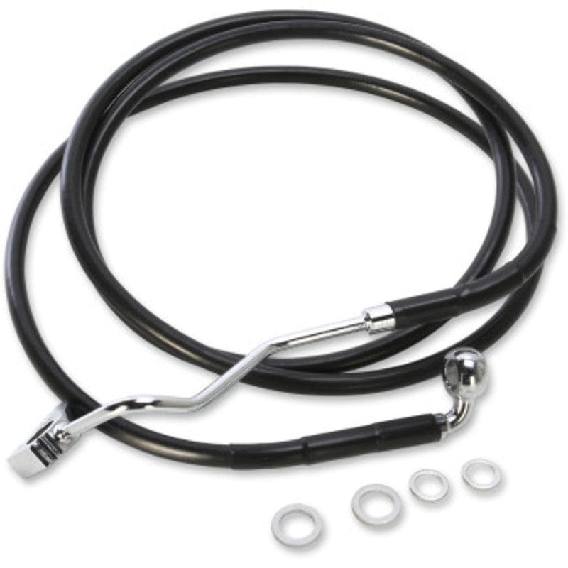 Drag Specialities Brake Lines & Hoses +6" 70 1/2" Extended Black Vinyl Upper Brake Line Harley Touring FLTRX 15+ ABS