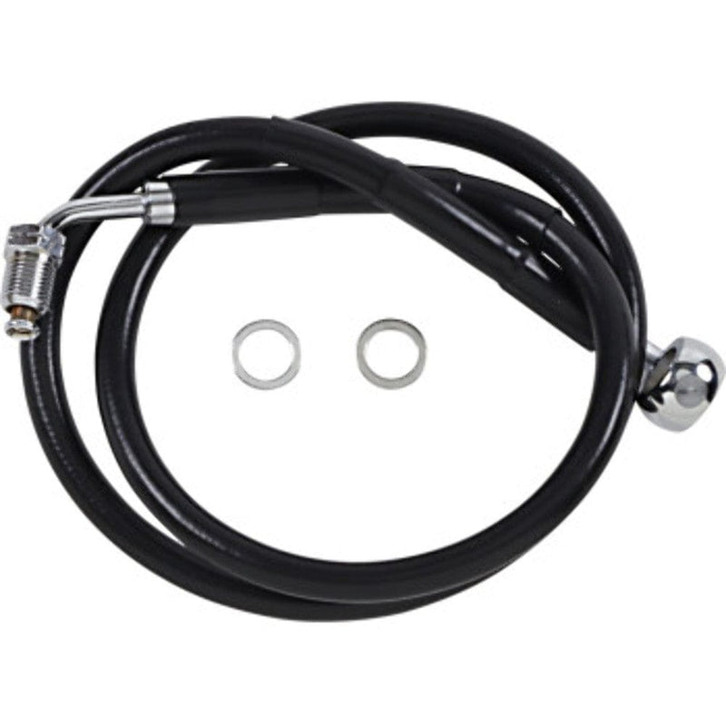 Drag Specialities Brake Lines & Hoses +8" 29 1/2" Extended Length Black Vinyl Upper Brake Line Harley Softail 18+ ABS