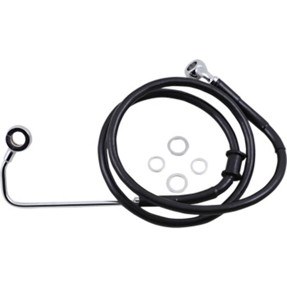 Drag Specialities Brake Lines & Hoses +8" 38 3/4 Extended Length Black Vinyl Upper Brake Line Harley Softail 15-17 ABS