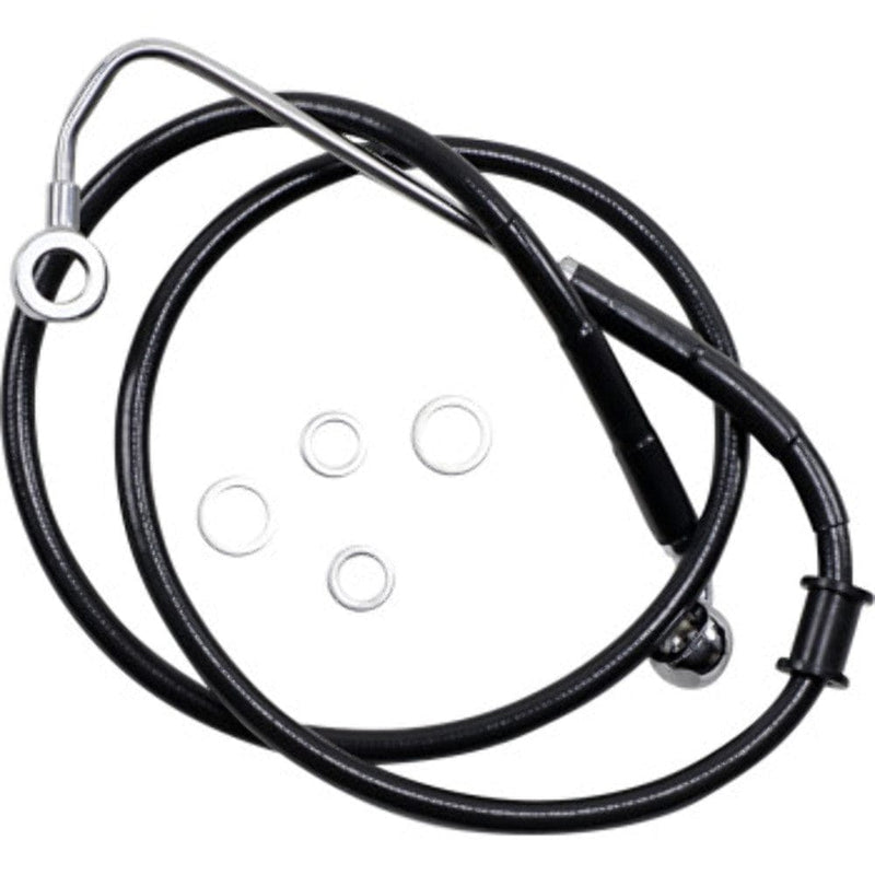 Drag Specialities Brake Lines & Hoses +8" 42" Extended Length Black Vinyl Upper Brake Line Harley Softail 15-17 ABS