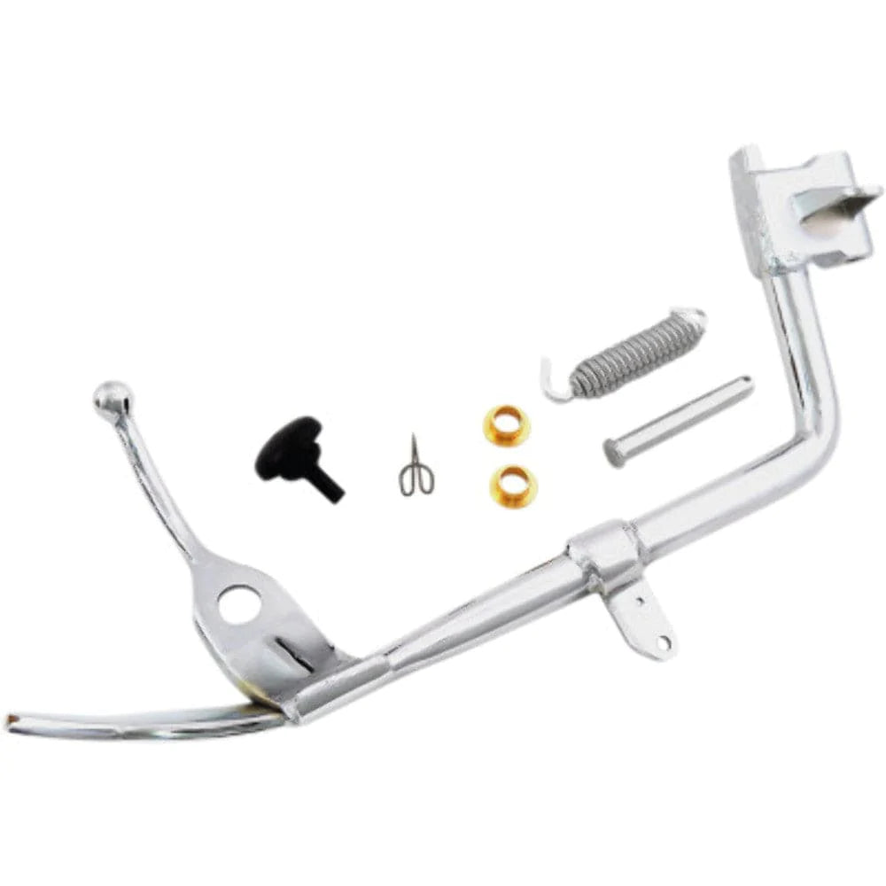 Drag Specialities Chrome Replacement Complete Jiffy Kickstand Kit 2007-17 Harley Softail FXST FLST