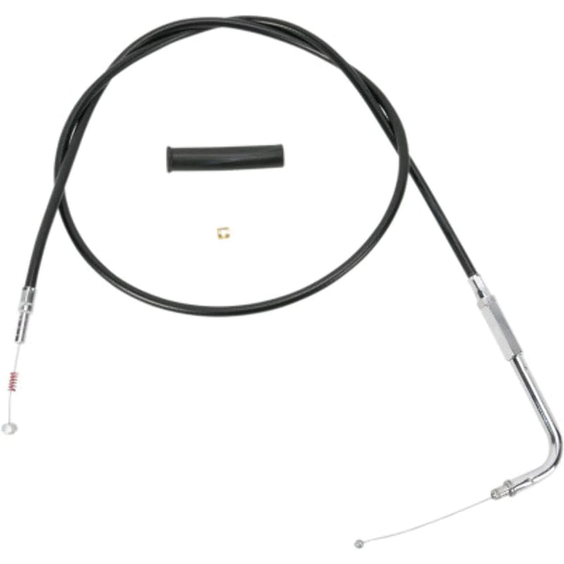 Drag Specialities Idle & Cruise Cables Black Vinyl Idle Cable 58" 90 Degree 4 3/4" Travel Harley 96-17 Big Twin Cam XL
